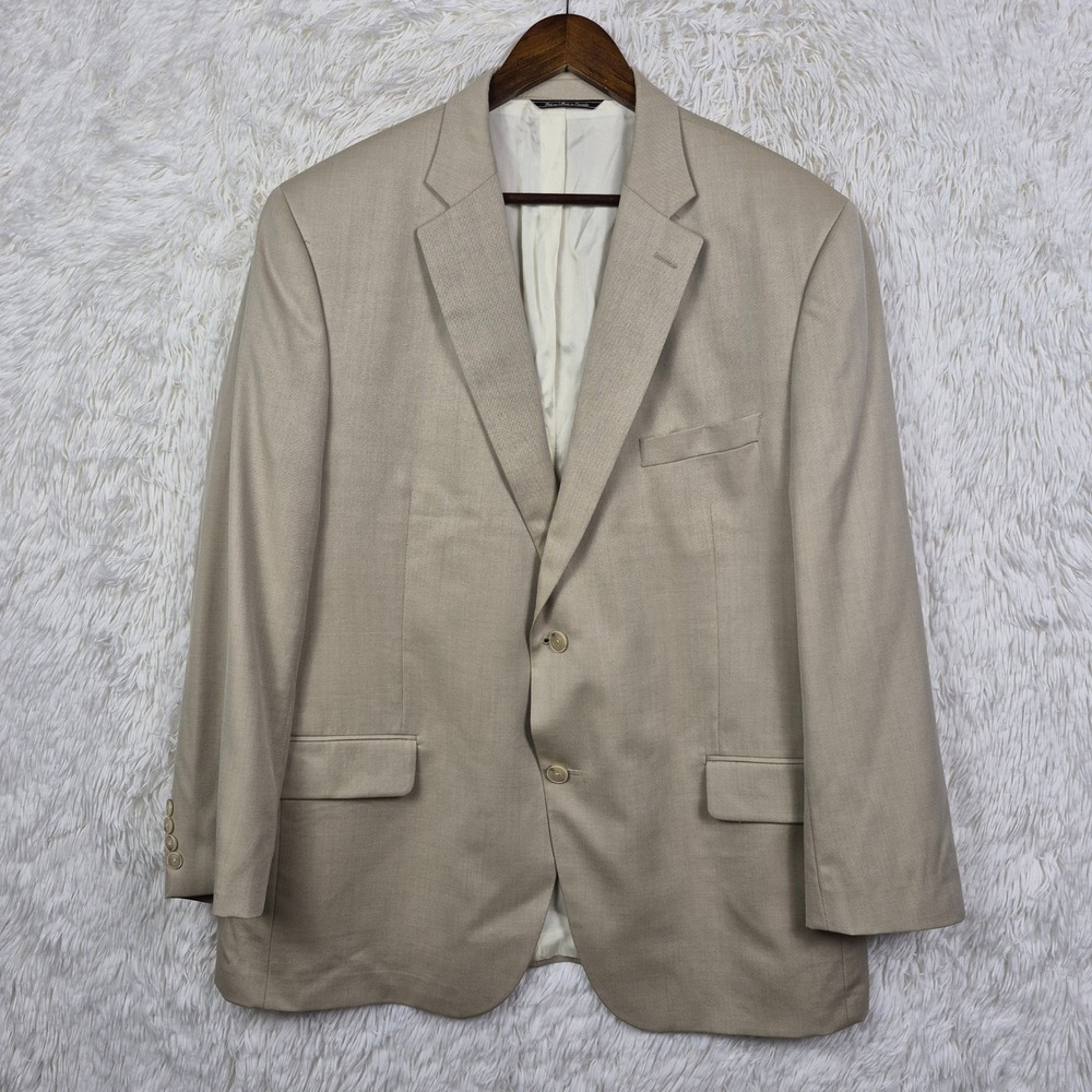 Saks Fifth Avenue Mens Loro Piana Super 120s Napoliwood Wool Blazer Beige 46R
